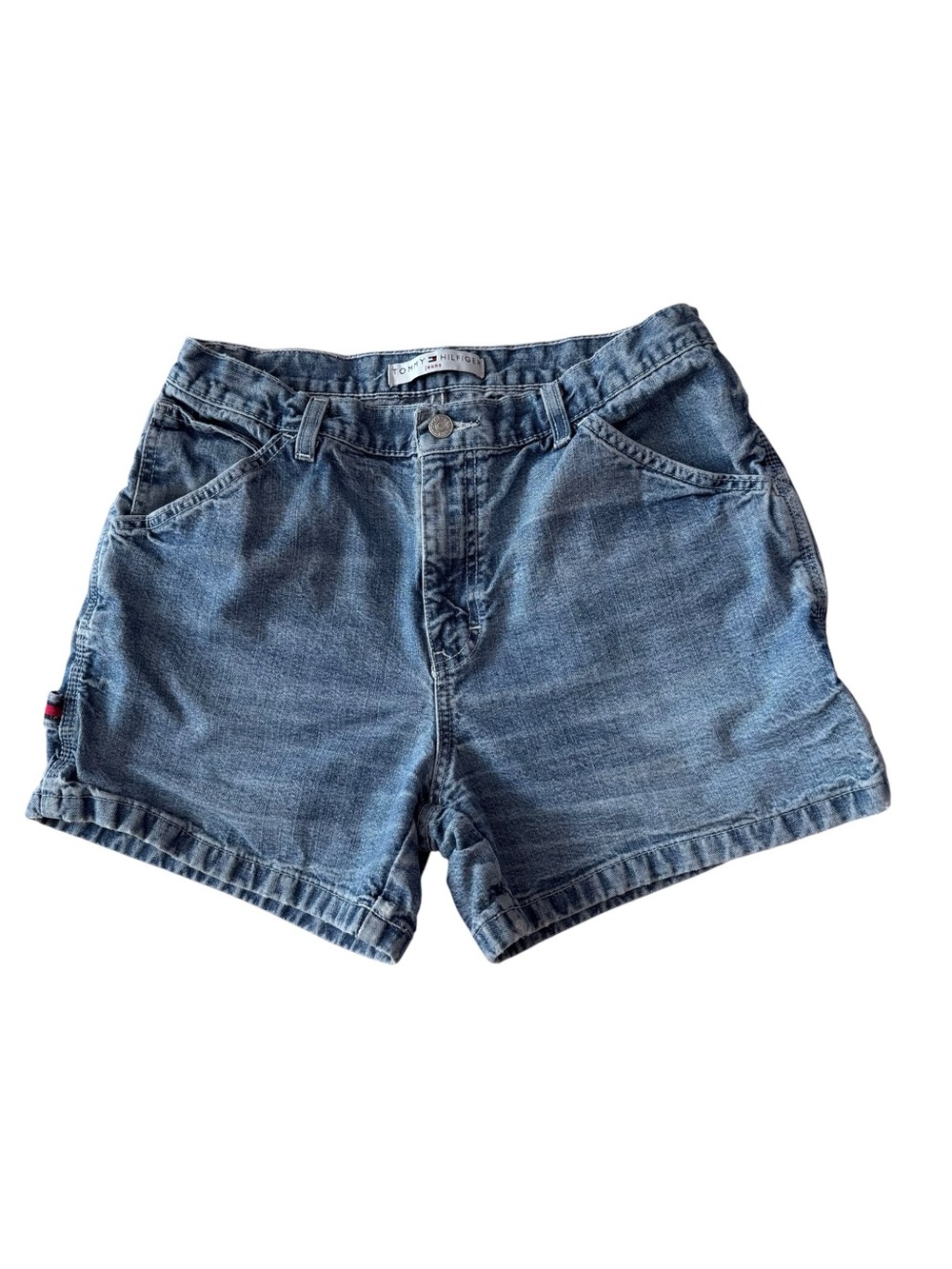 Vintage Tommy Hilfiger High Rise Distressed Cotton Jean Shorts